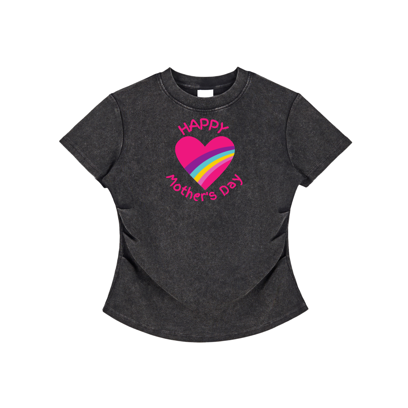 Vintaged-Wash Bodycon Cotton T-Shirt