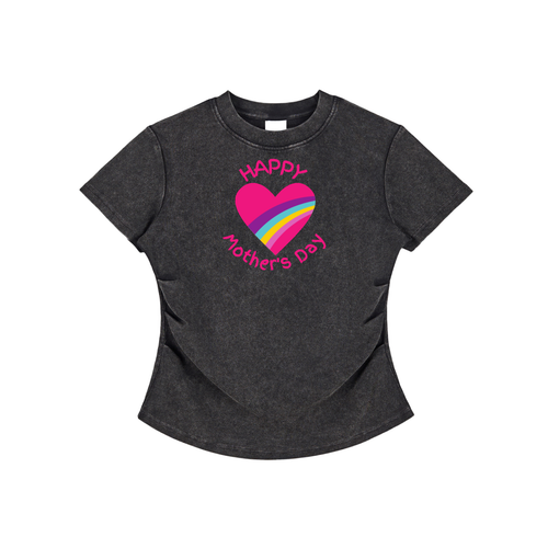 Vintaged-Wash Bodycon Cotton T-Shirt